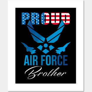 Proud Air Force Brother American Flag Posters and Art